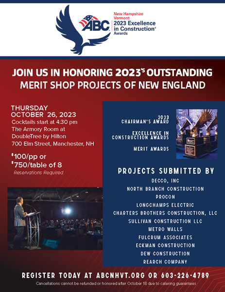 Excellence in Construction Sponsorships 2023